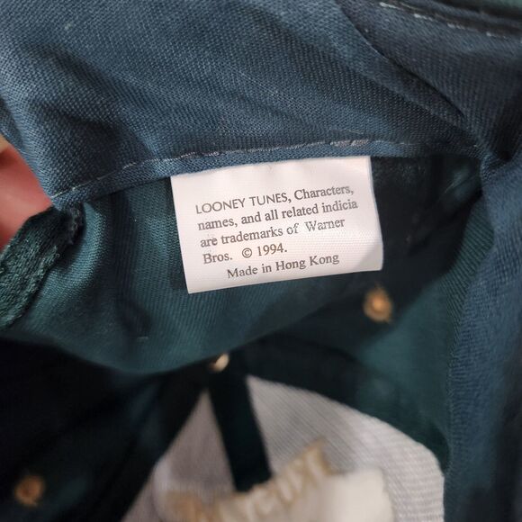 Vintage Taz Looney Tunes 1995 Snapback Hat Trust Me Im A Pro Green Tan Wrench - Picture 7 of 8